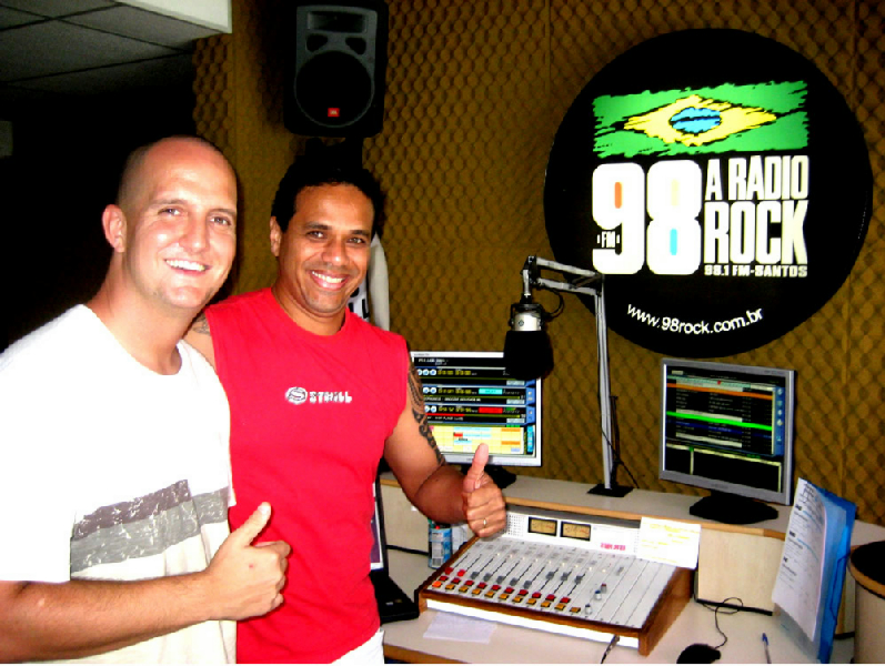 On the radio in Santos, Brasil