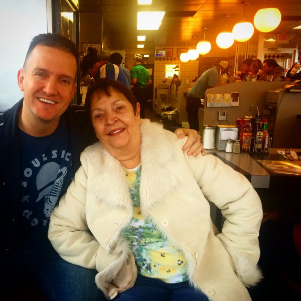 Lafayette, LA - Mom and me at Waffle House